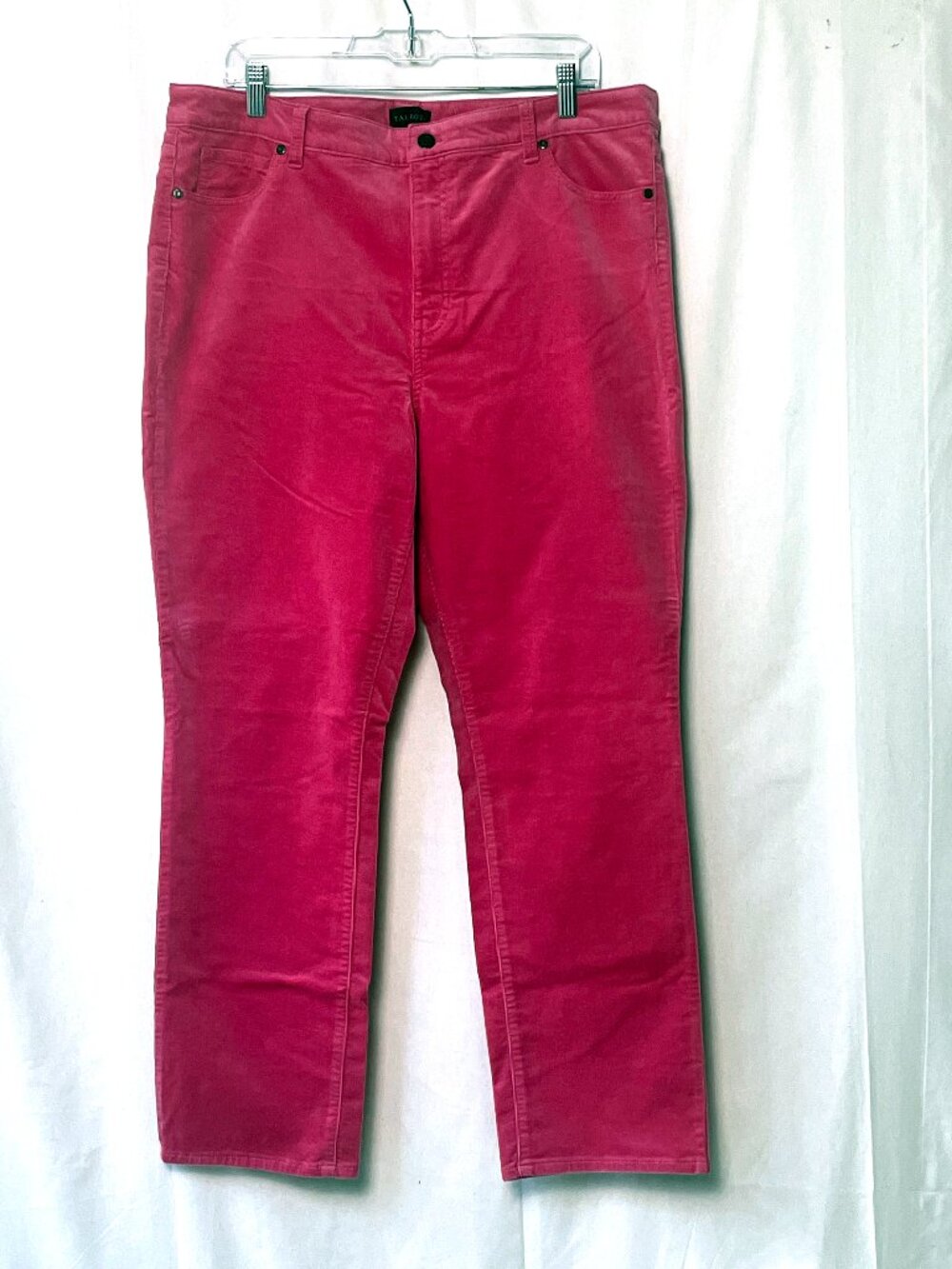 NWT Talbots Simply Flattering Straight Leg Corduroy Pants Pink 16P